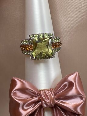 Freida Rothman Vault Sterling Silver Genuine Citrine Ring Size 9